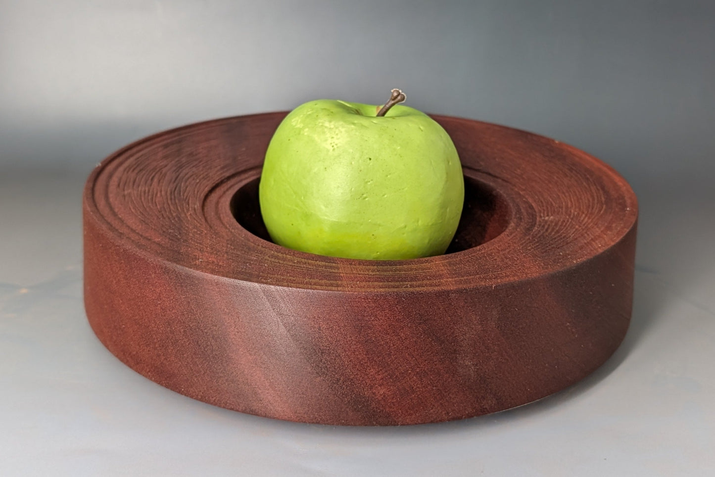 Hand-Carved Sapele Bowl | Off-Center Turning | 11"