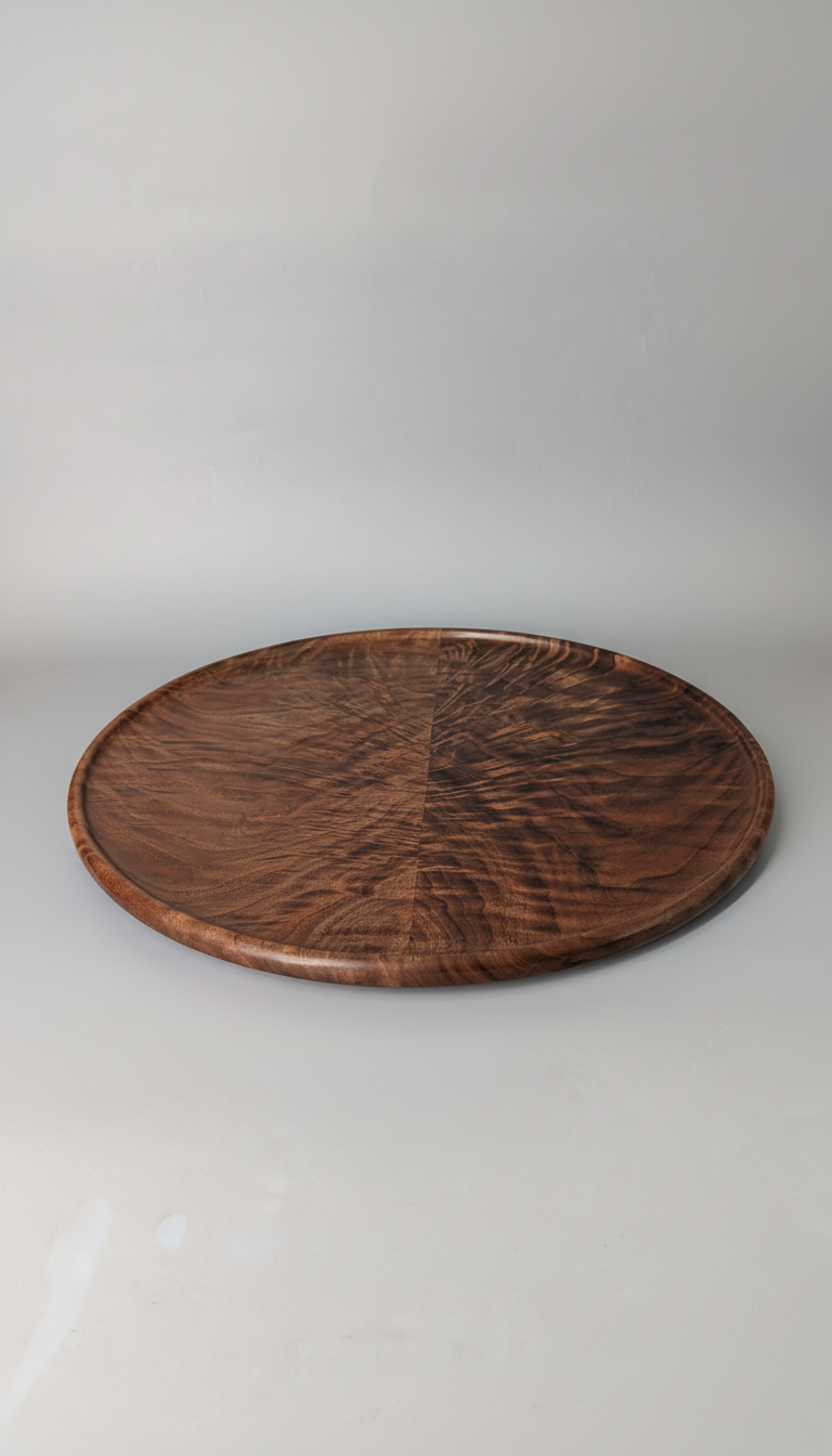 Museum-Grade Bookmatched Walnut Platter | 13" Hand-Turned Artisan Centerpiece | The Terroir of Walnut
