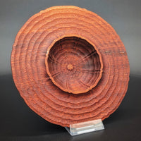 Turned and rose engine carved sapele bowl