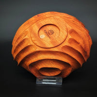 Turned and hand-carved honduran mahogany bowl