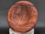 Figured walnut pillow bowl with hand-cut bead