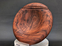 Figured walnut pillow bowl with hand-cut bead