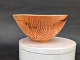 Hand-carved wet-turned maple bowl