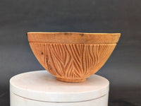 Hand-carved wet-turned maple bowl