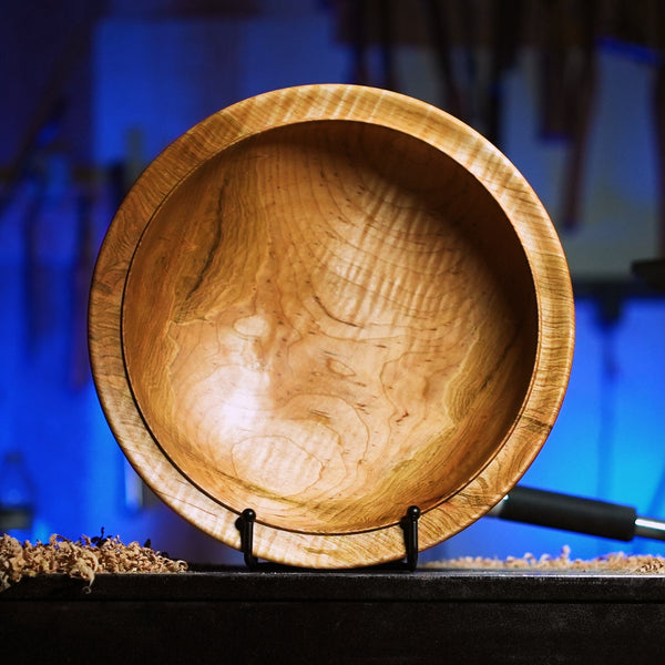 Stunning Curly Maple Bowl - 11", Handcrafted, Food-Safe Finish