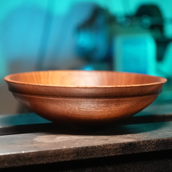 Stunning Mahogany Bowl - 8" x 2", Handcrafted, Food-Safe Finish