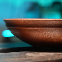 Stunning Mahogany Bowl - 8" x 2", Handcrafted, Food-Safe Finish