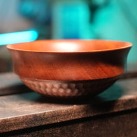 Beautiful Mahogany Rose Engine Bowl - 6" x 2.5", Handcrafted, Food-Safe Finish