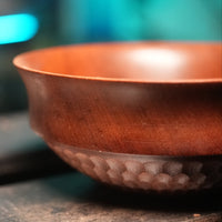 Beautiful Mahogany Rose Engine Bowl - 6" x 2.5", Handcrafted, Food-Safe Finish