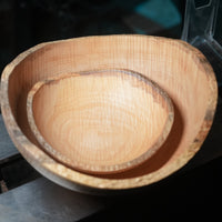 Curly Maple Bowl Nested Set- 12" x 6", Handcrafted, Food-Safe Finish