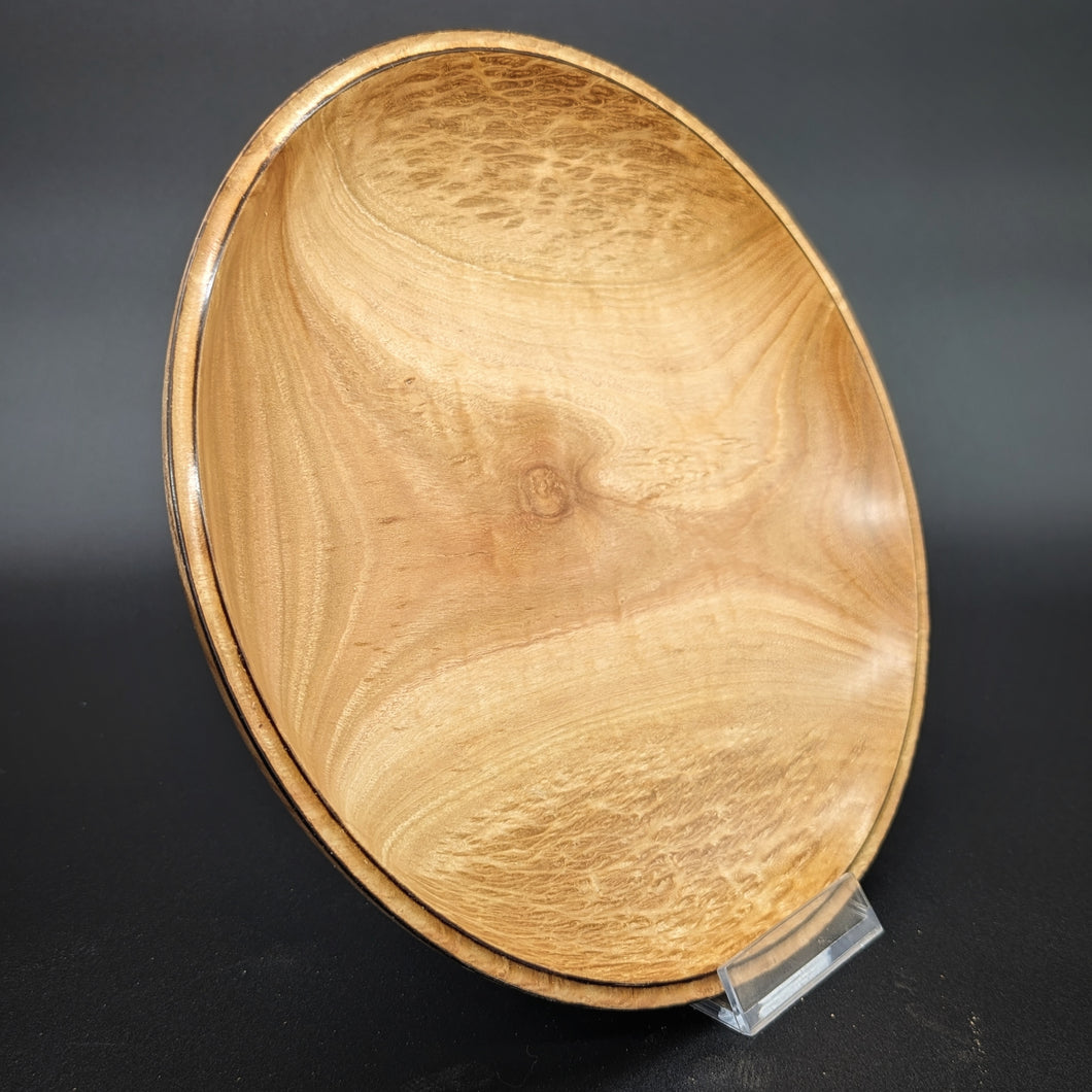 Burl and flame eucalyptus bowl with cracks and voids - 10
