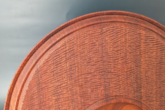 Hand-Carved Sapele Bowl | Off-Center Turning | 11"