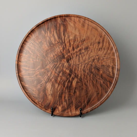Museum-Grade Bookmatched Walnut Platter | 13" Hand-Turned Artisan Centerpiece | The Terroir of Walnut