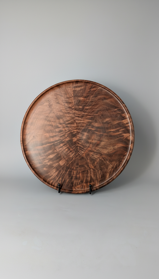 Museum-Grade Bookmatched Walnut Platter | 13" Hand-Turned Artisan Centerpiece | The Terroir of Walnut