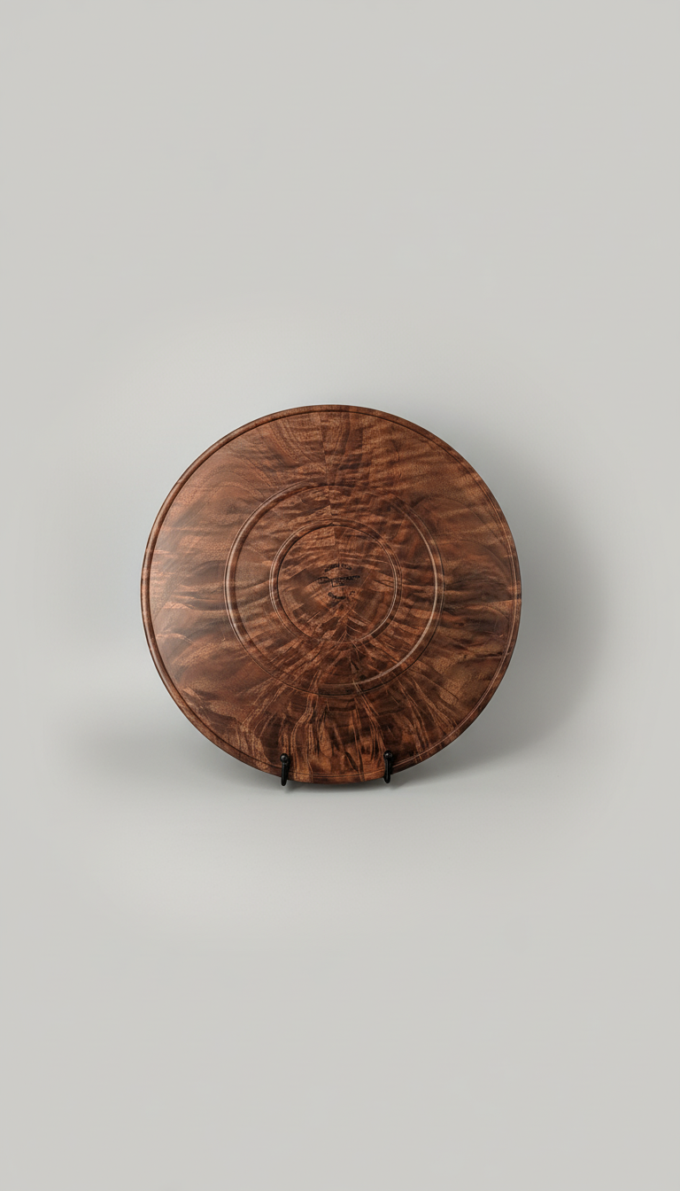 Museum-Grade Bookmatched Walnut Platter | 13" Hand-Turned Artisan Centerpiece | The Terroir of Walnut