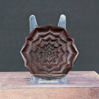 Handmade rose engine sapele exotic wood ring bowl 6